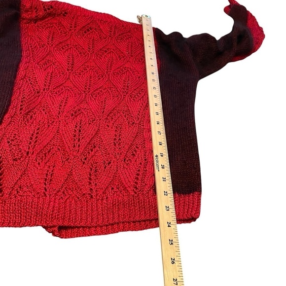 Stunning Red Crochet/Knit Handmade Sweater - Size Medium - Picture 6 of 9